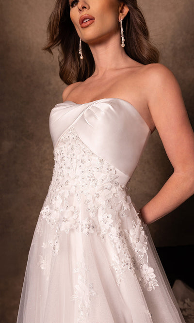 Rachel Allan RB3229 - Semi-Sweetheart Lace Slit Gown Bridal Dresses