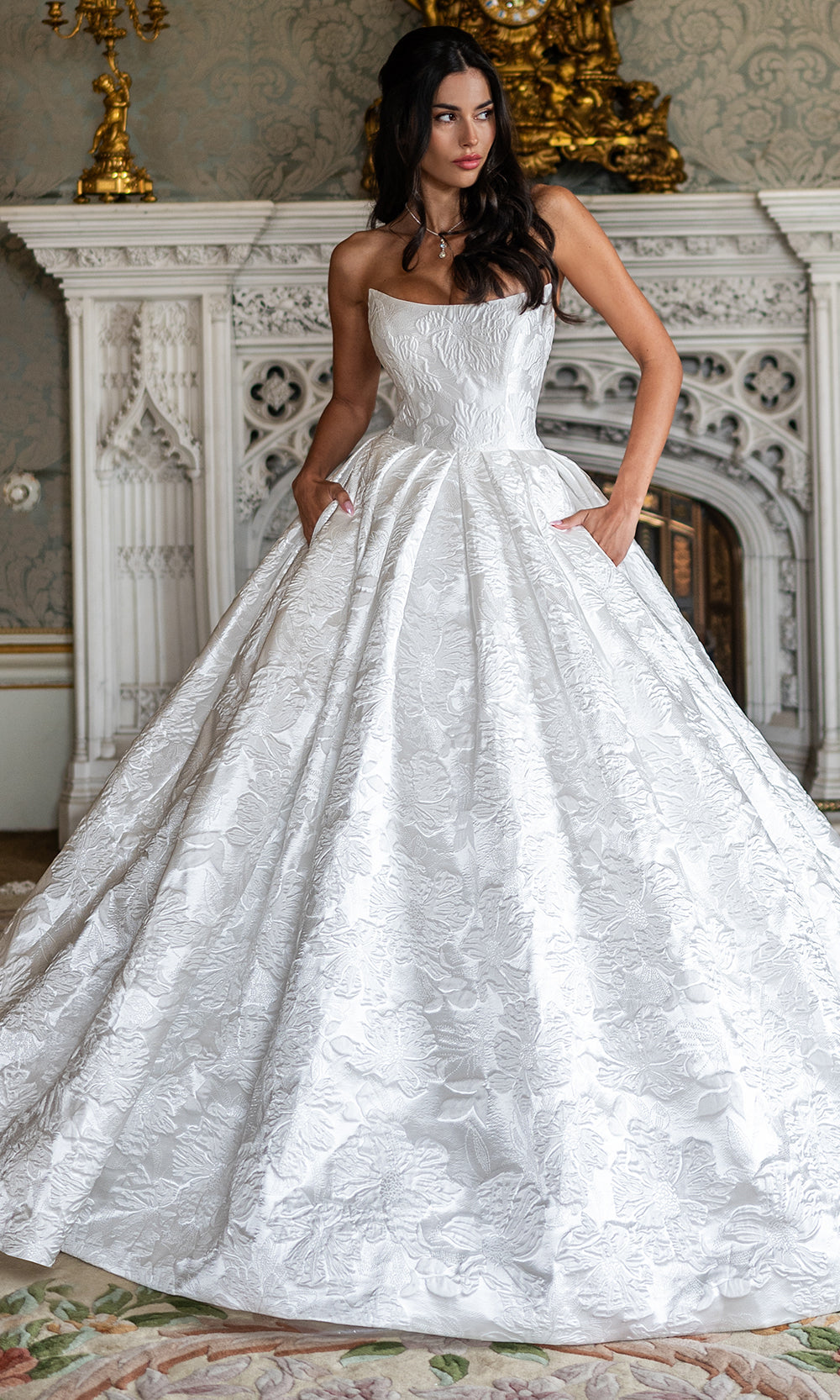 Rachel Allan Bridal RB3240 - Long Brocade Ballgown Dress