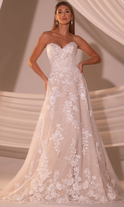 Rachel Allan RB4219 - Strapless Floral Embroidered Bridal Gown Wedding Dresses