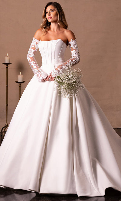 Rachel Allan RB4221 - Pleated Skirt Scoop Neck Bridal Gown Wedding Dresses