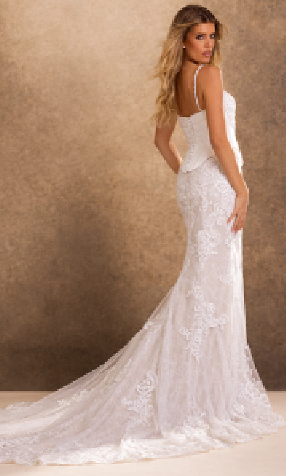 Rachel Allan Bridal RB4247 - Beaded Draped Bodice Lace Sleeveless Gown Bridal Dresses in Ivory    