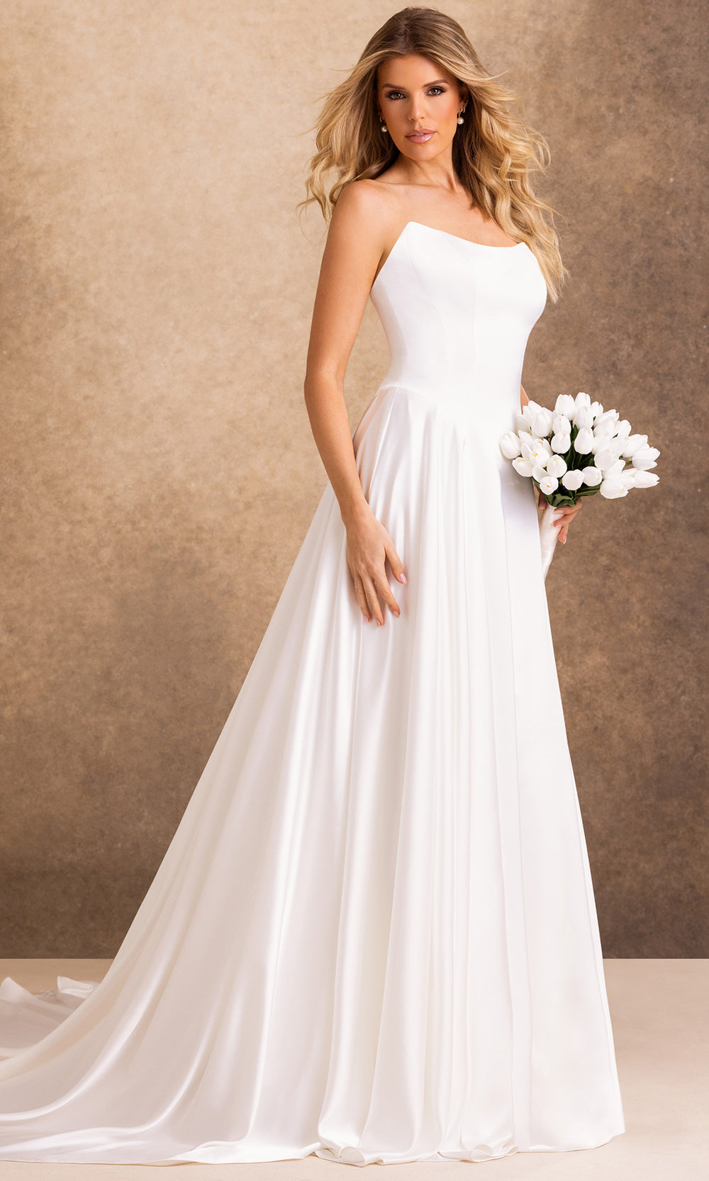 Rachel Allan Bridal RB4256 - Embellished Illusion Sleeve Buttoned Back Gown Wedding Dresses in Ivory    
