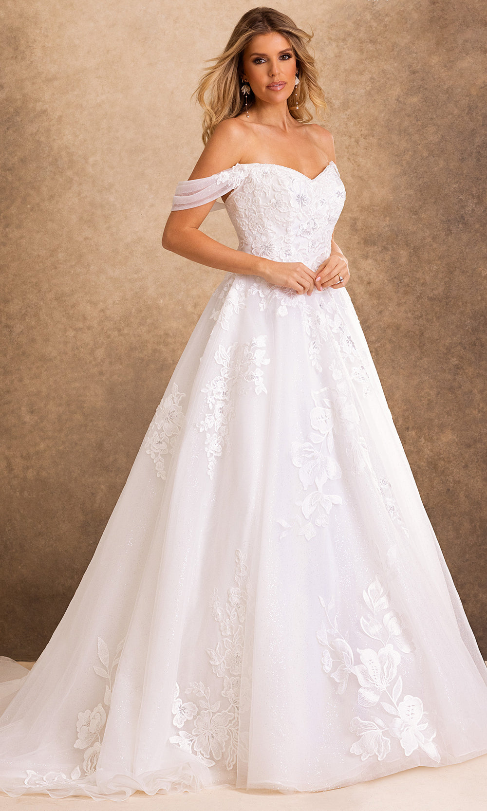 Rachel Allan Bridal RB4259 - Sweetheart Floral Applique Gown with Train Bridal Dresses in White    