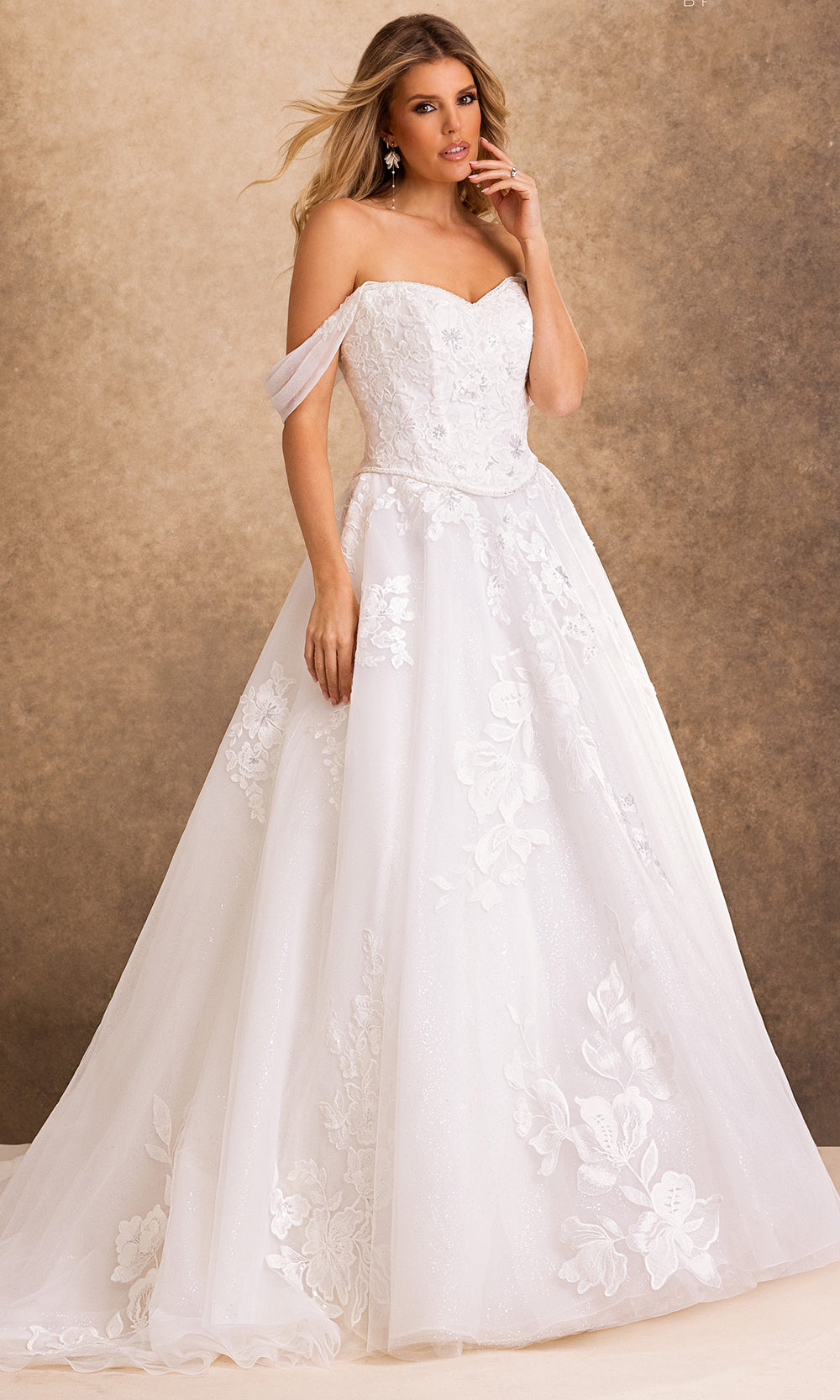 Rachel Allan Bridal RB4259 - Sweetheart Floral Applique Gown with Train Bridal Dresses in White    