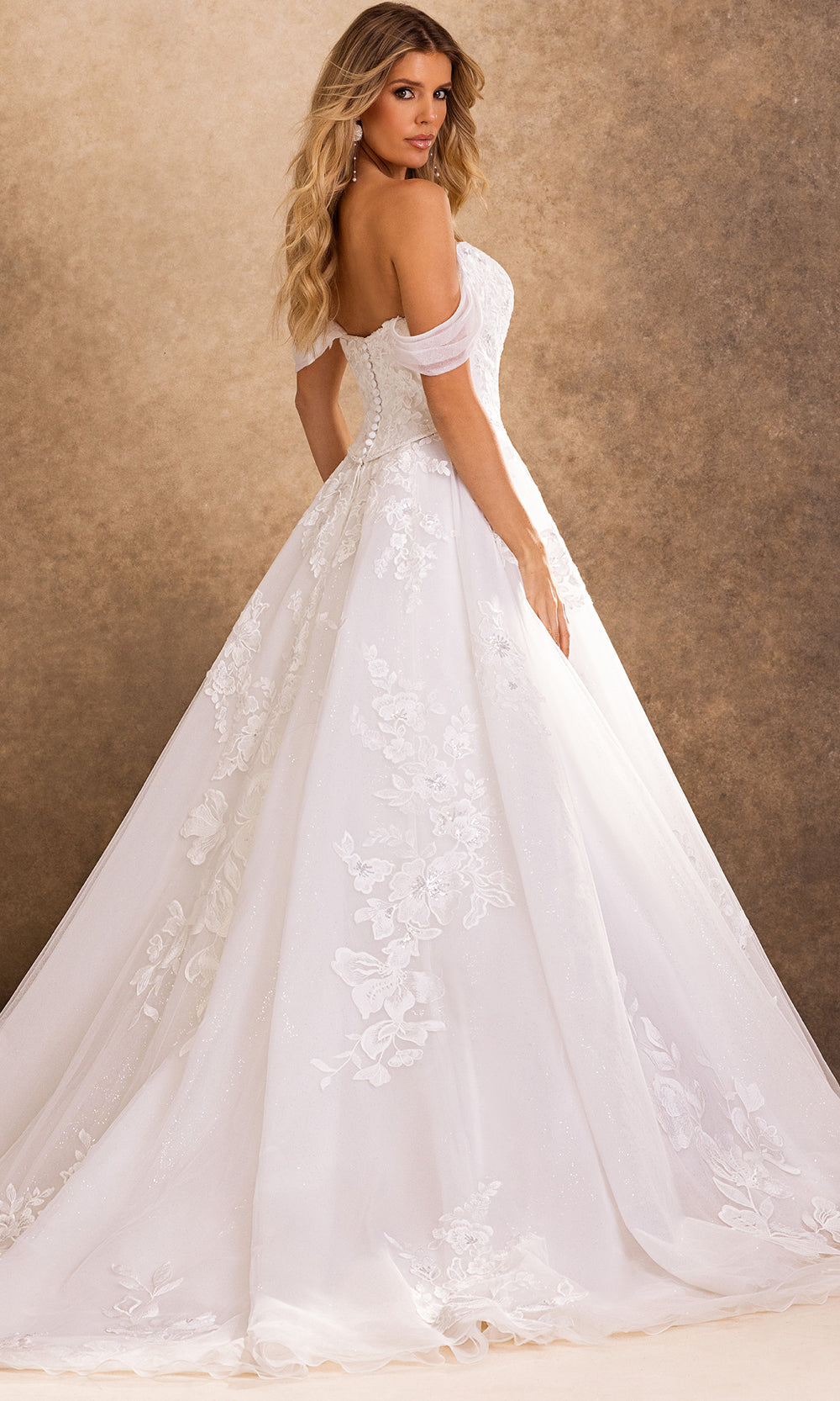 Rachel Allan Bridal RB4259 - Sweetheart Floral Applique Gown with Train Bridal Dresses in White    