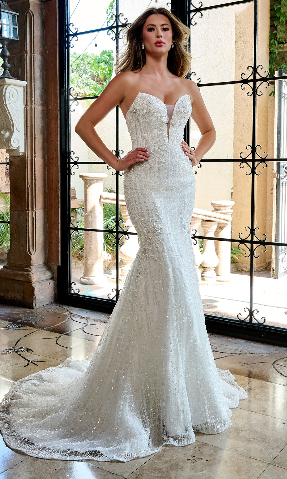 Rachel Allan RB5093 - Strapless Beaded Appliqued Wedding Gown Wedding Dresses