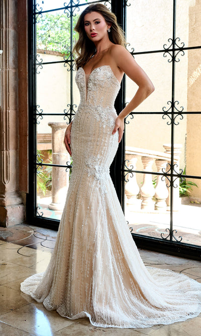 Rachel Allan RB5093 - Strapless Beaded Appliqued Wedding Gown Wedding Dresses