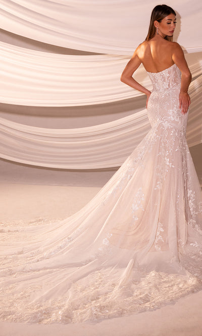 Rachel Allan RB5101 - Strapless Wedding Gown with Sheer Cape Wedding Dresses