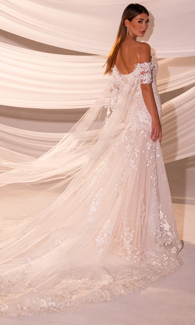 Rachel Allan RB5101 - Strapless Wedding Gown with Sheer Cape Wedding Dresses