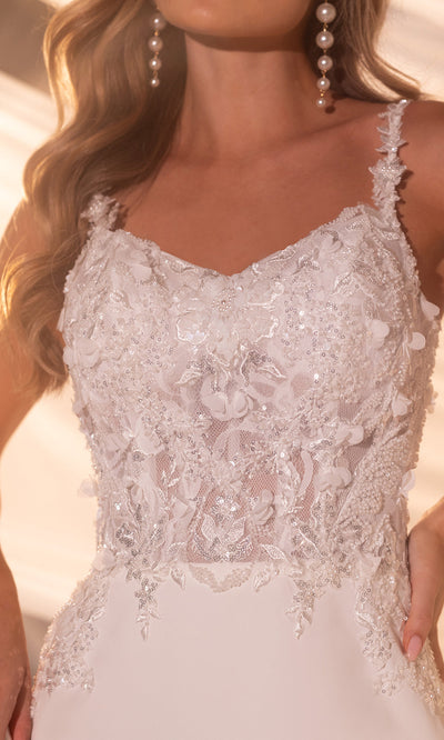 Rachel Allan RB5102 - Scoop Back Floral Lace Gown Wedding Dresses