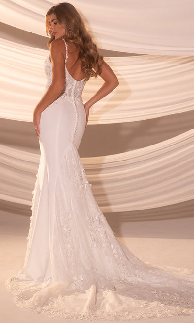 Rachel Allan RB5102 - Scoop Back Floral Lace Gown Wedding Dresses