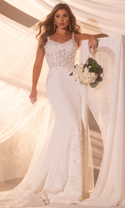 Rachel Allan RB5102 - Scoop Back Floral Lace Gown Wedding Dresses