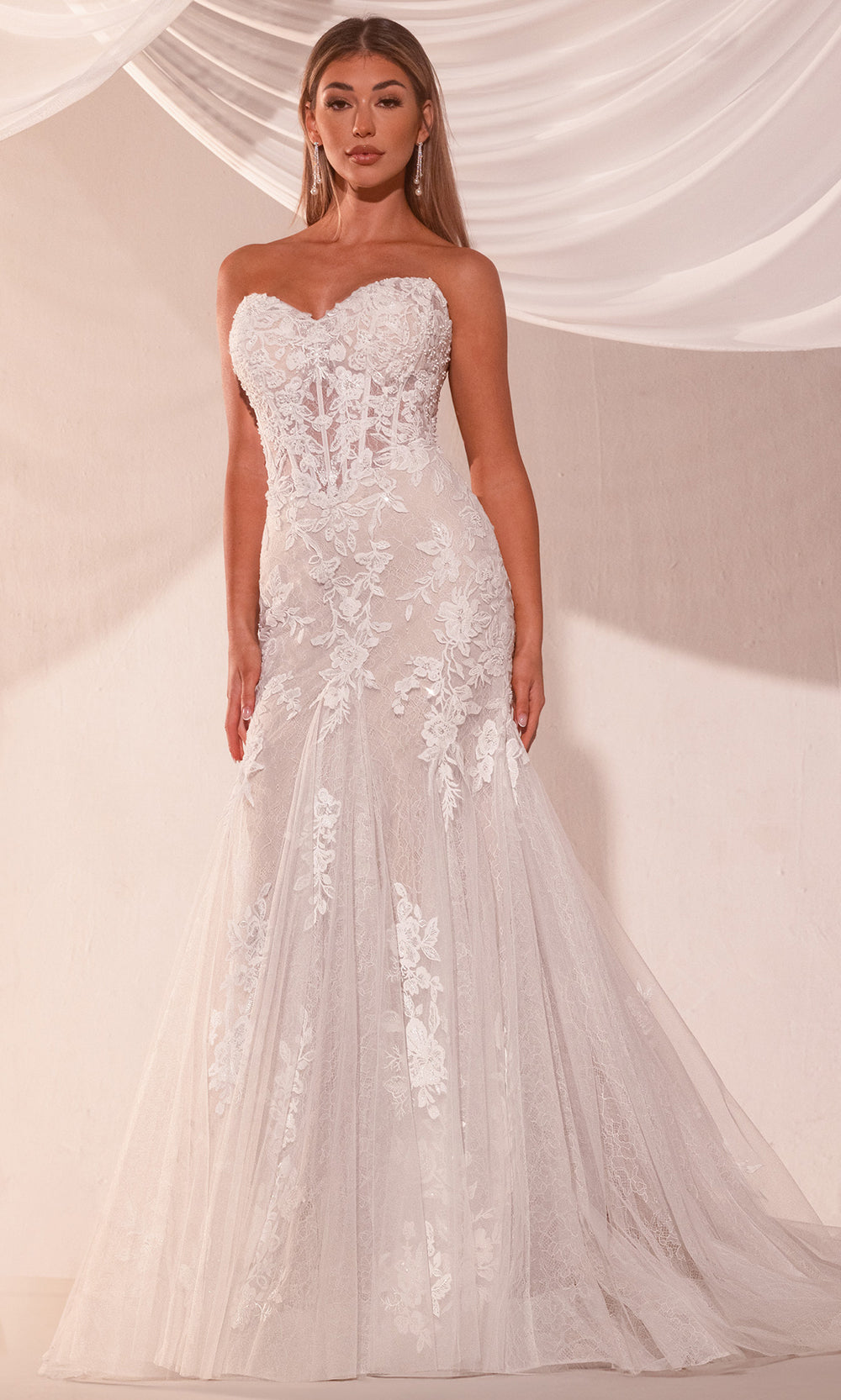 Rachel Allan RB5105 - Sparkling Lace Trumpet Bridal Gown Wedding Dresses