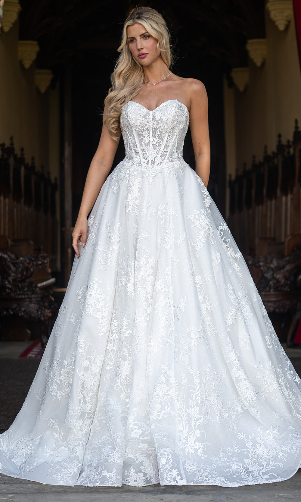Rachel Allan RB5132 - Illusion Lace Bridal Gown Wedding Dresses