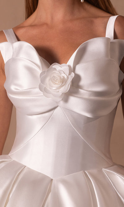 Rachel Allan RB6175 - Strapless Rosette Accent Mikado Gown Bridal Dresses