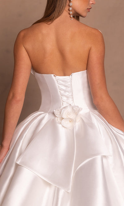 Rachel Allan RB6175 - Strapless Rosette Accent Mikado Gown Bridal Dresses