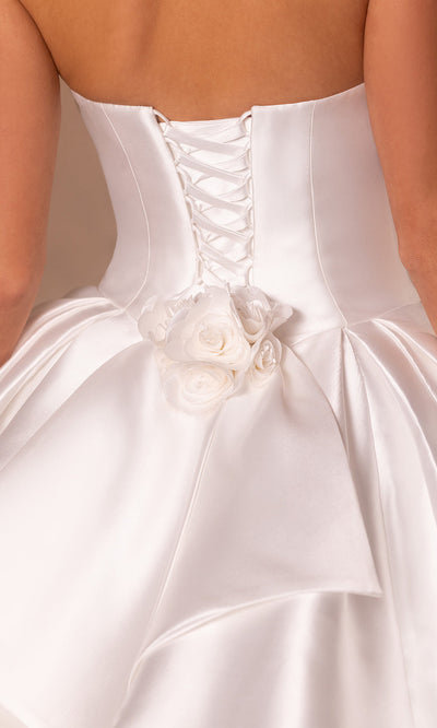 Rachel Allan RB6175 - Strapless Rosette Accent Mikado Gown Bridal Dresses