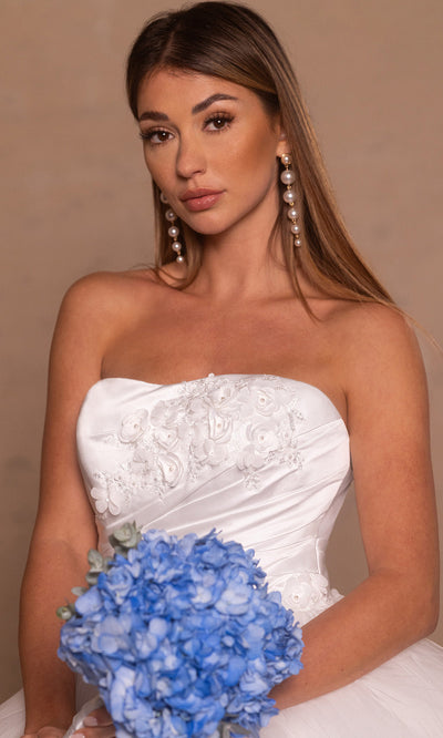 Rachel Allan RB6182 - Floral Appliqued Layered Tulle Gown Wedding Dresses