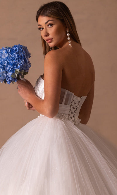 Rachel Allan RB6182 - Floral Appliqued Layered Tulle Gown Wedding Dresses