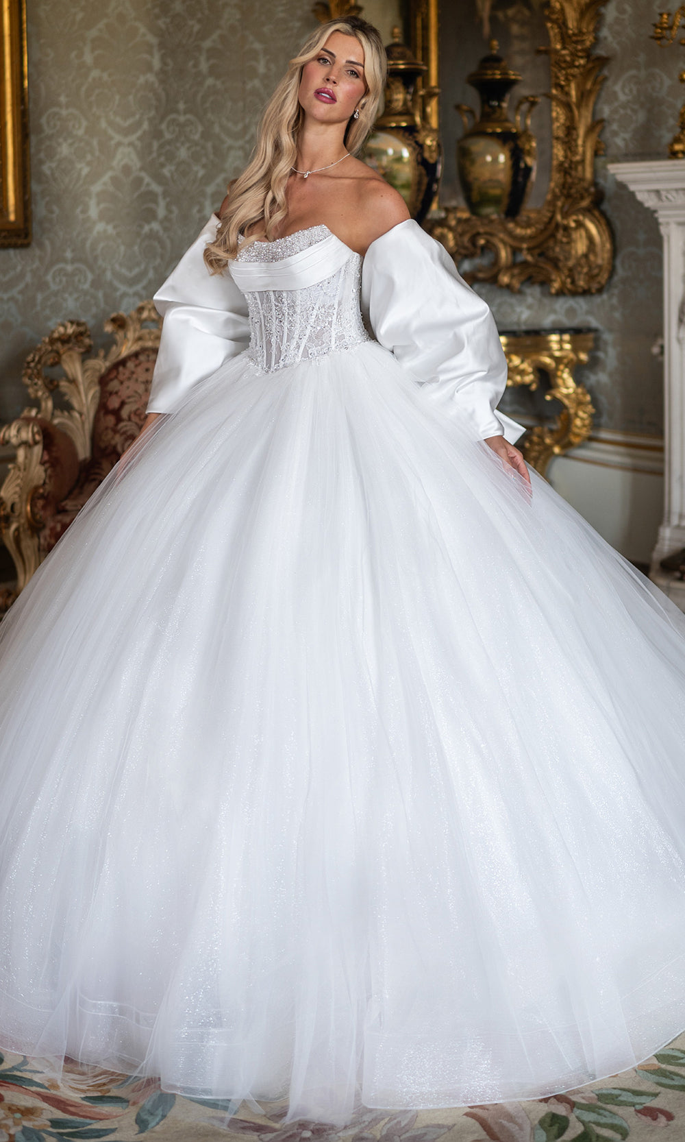 Rachel Allan RB6191 - Beaded Corset Bridal Ball Gown Wedding Dresses