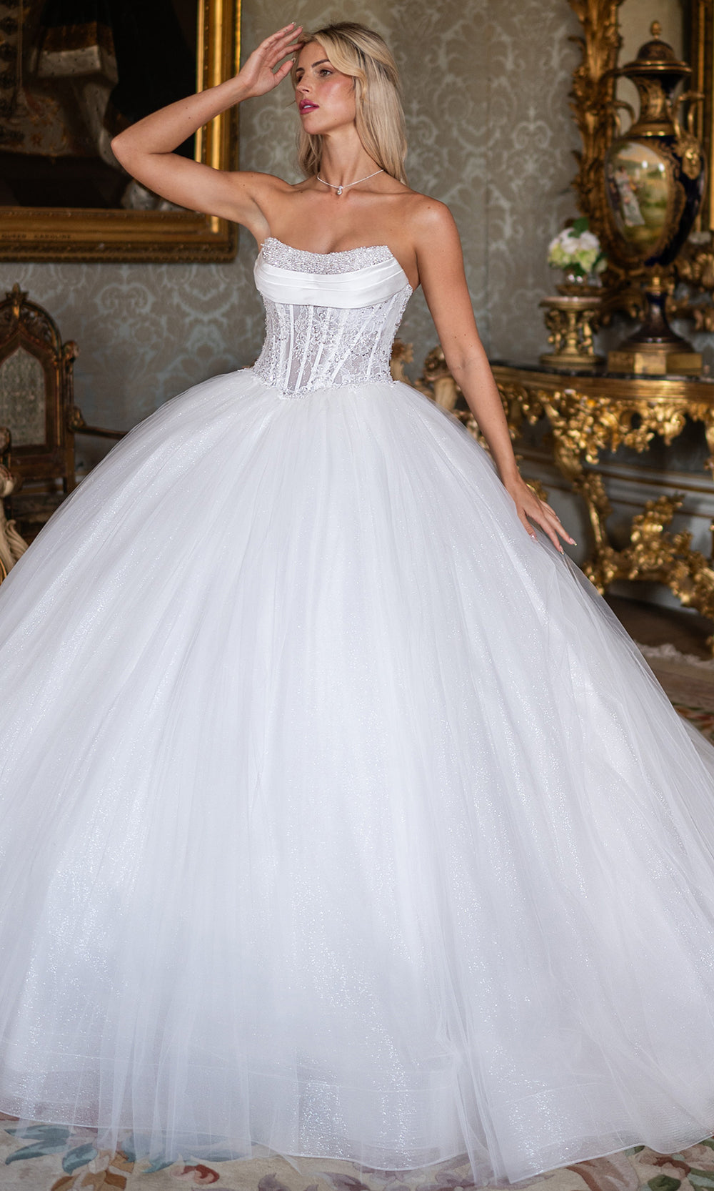 Rachel Allan RB6191 - Beaded Corset Bridal Ball Gown Wedding Dresses