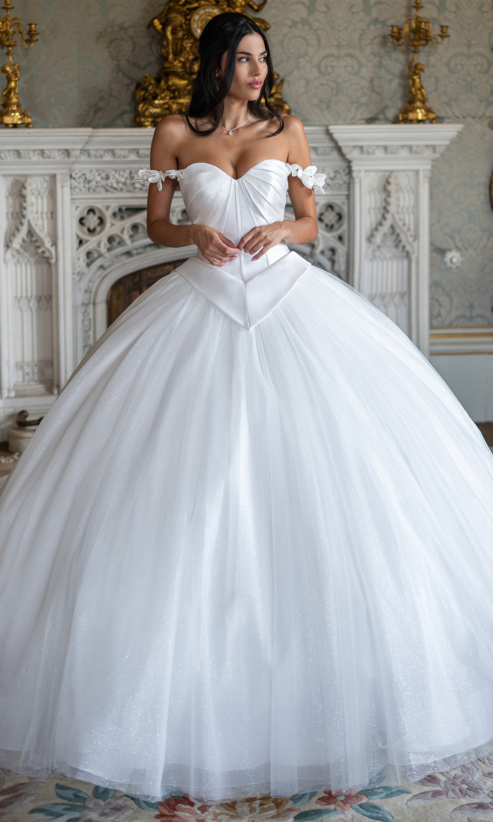 Rachel Allan RB6198 - Sweetheart Corset Tulle Ball Gown Wedding Dresses in Ivory