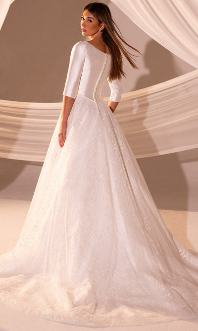 Rachel Allan RB7013 - Glittered Skirt Bateau Bridal Gown Wedding Dresses