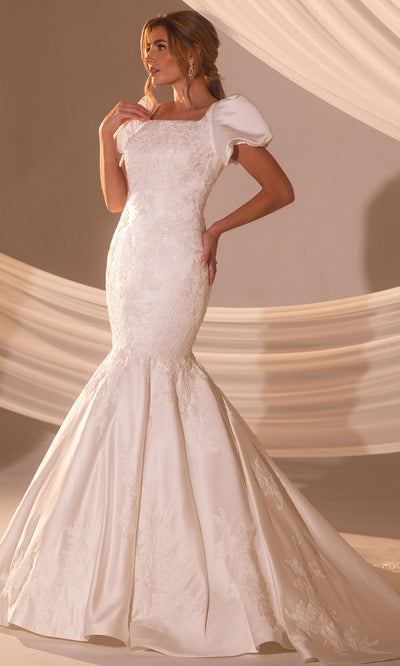 Rachel Allan RB7015 - Embroidered Square Neck Bridal Gown Wedding Dresses