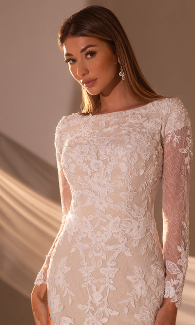 Rachel Allan RB7017 - Bateau Neck Embroidered Wedding Gown Wedding Dresses