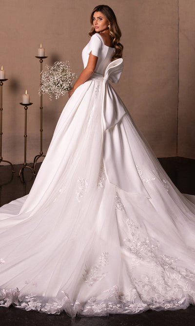 Rachel Allan RB7018 - Scoop Neck Pleated Bridal Ballgown Wedding Dresses