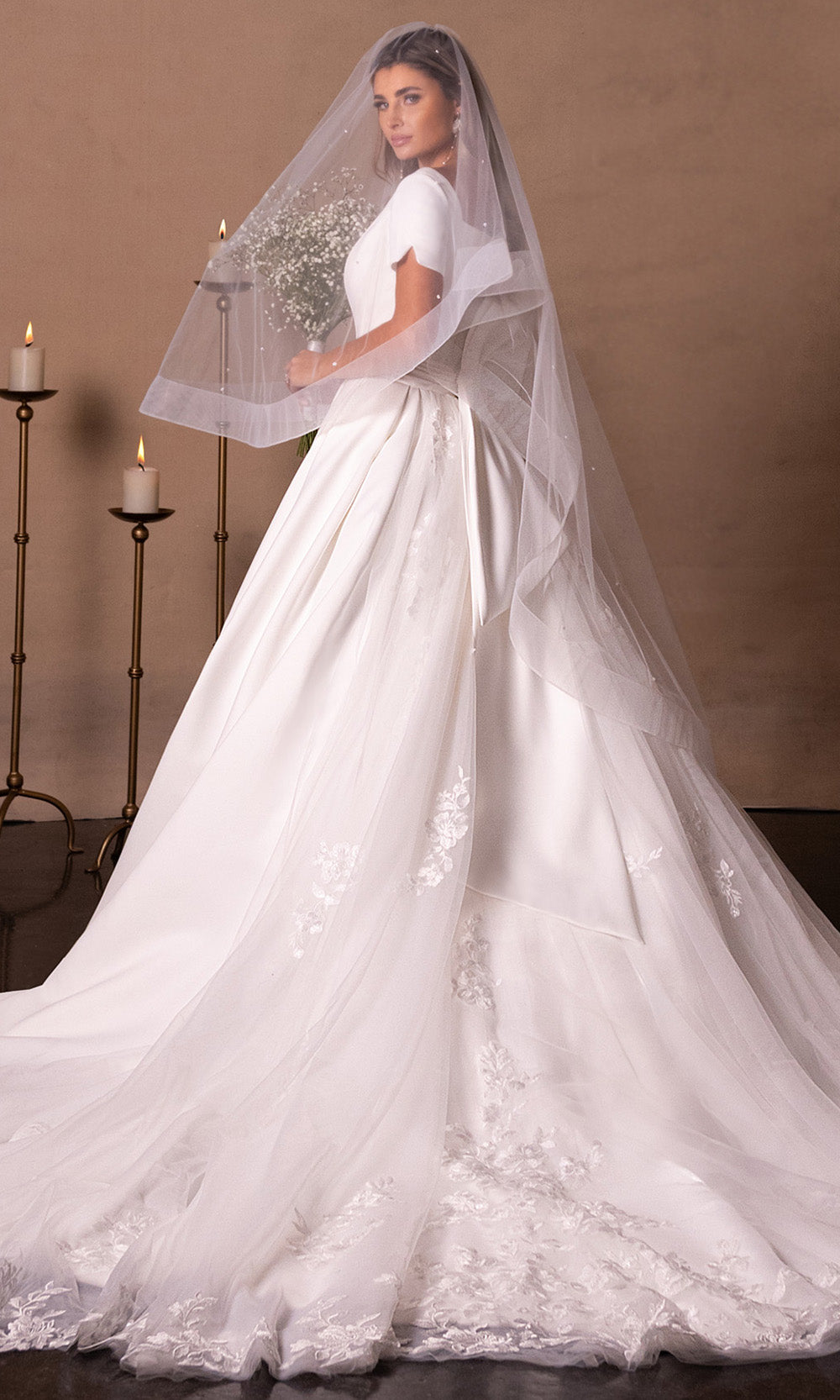 Rachel Allan RB7018 - Scoop Neck Pleated Bridal Ballgown Wedding Dresses