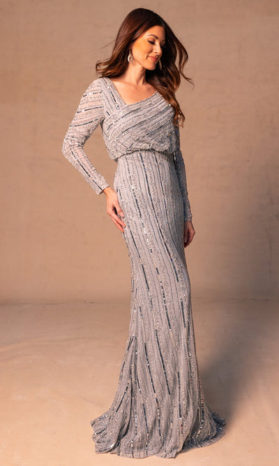 Rachel Allan RB8175 - Long Sleeve Fitted Beaded Gown Mother of the Bride Dresses