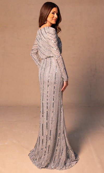 Rachel Allan RB8175 - Long Sleeve Fitted Beaded Gown Mother of the Bride Dresses