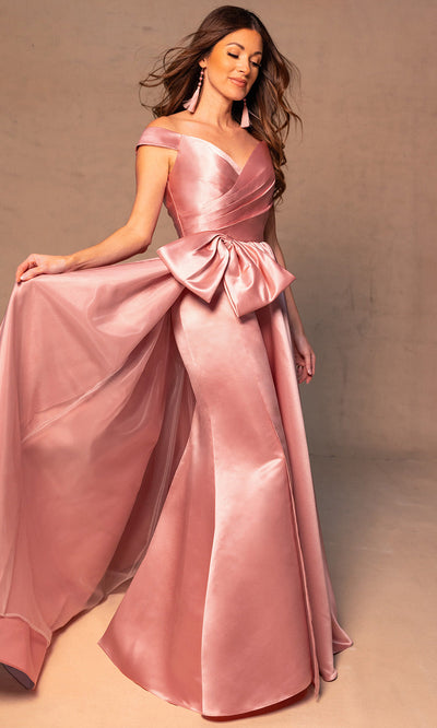 Rachel Allan RB8186 - Bow Detail Sweetheart Overskirt Gown Mother of the Bride Dresses