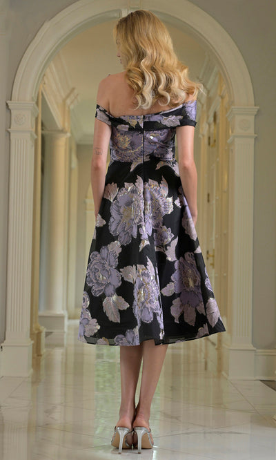 Rina di Montella RD210 - A-line Tea-Length Dress with Bow Accent Wedding Guest