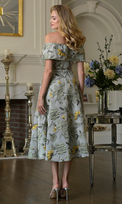 Rina di Montella RD243-1 - Off Shoulder Floral Evening Dress Holiday Dresses