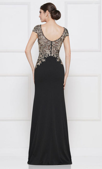Rina di Montella RD2652-1 - Cap Sleeve Embroidered Bodice Crepe Dress Mother of the Bride Dresses