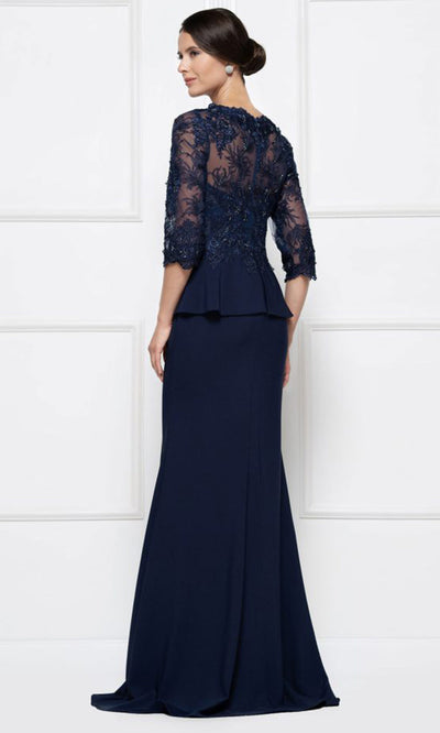 Rina di Montella RD2685-1 - Scalloped Neckline Peplum Formal Dress Mother of the Bride Dresses