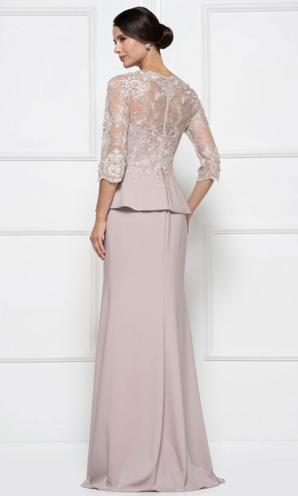 Rina di Montella RD2685-1 - Scalloped Neckline Peplum Formal Dress Mother of the Bride Dresses