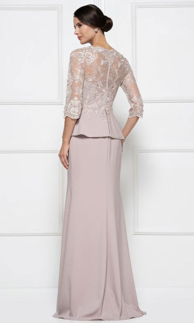 Rina di Montella RD2685-1 - Scalloped Neckline Peplum Formal Dress Mother of the Bride Dresses