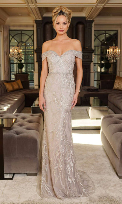 Rina di Montella RD2713-1 - Off Shoulder Sweetheart Embroidered Dress Mother of the Bride Dresses