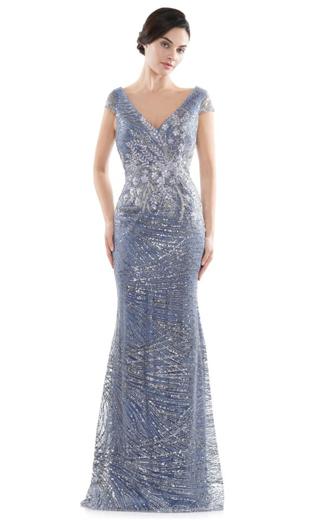 Rina di Montella RD2723-1 - Long Sequined Fitted Dress Mother of the Bride Dresses