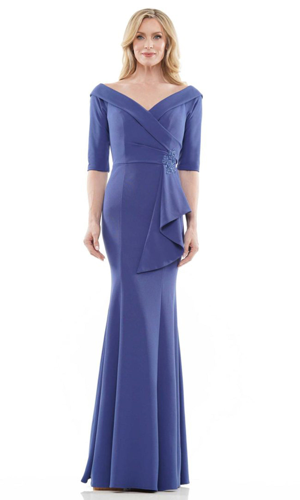 Rina di Montella RD2733-1 - Three-Quarter Sleeve Beaded Accent Dress Mother of the Bride Dresses