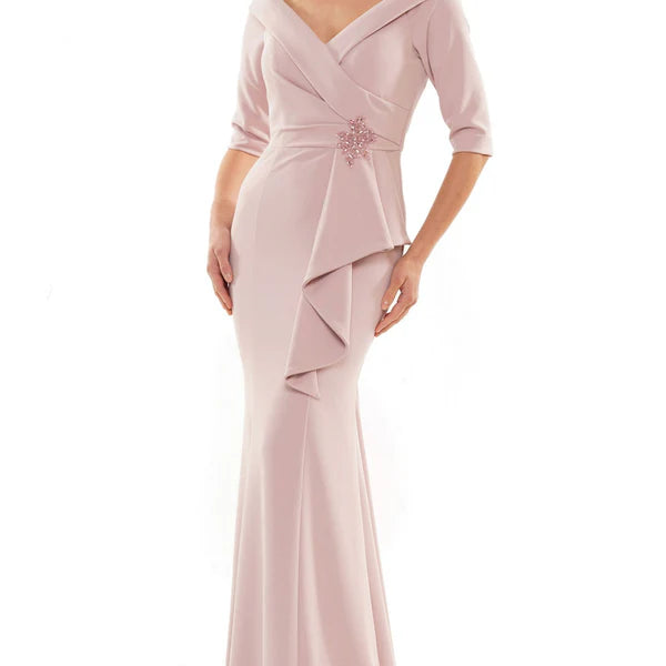 Rina di Montella RD2733-1 - Three-Quarter Sleeve Beaded Accent Dress