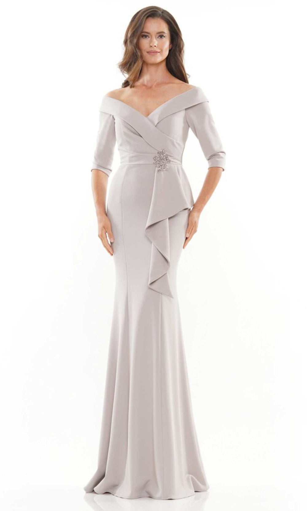 Rina di Montella RD2733-1 - Three-Quarter Sleeve Beaded Accent Dress Mother of the Bride Dresses