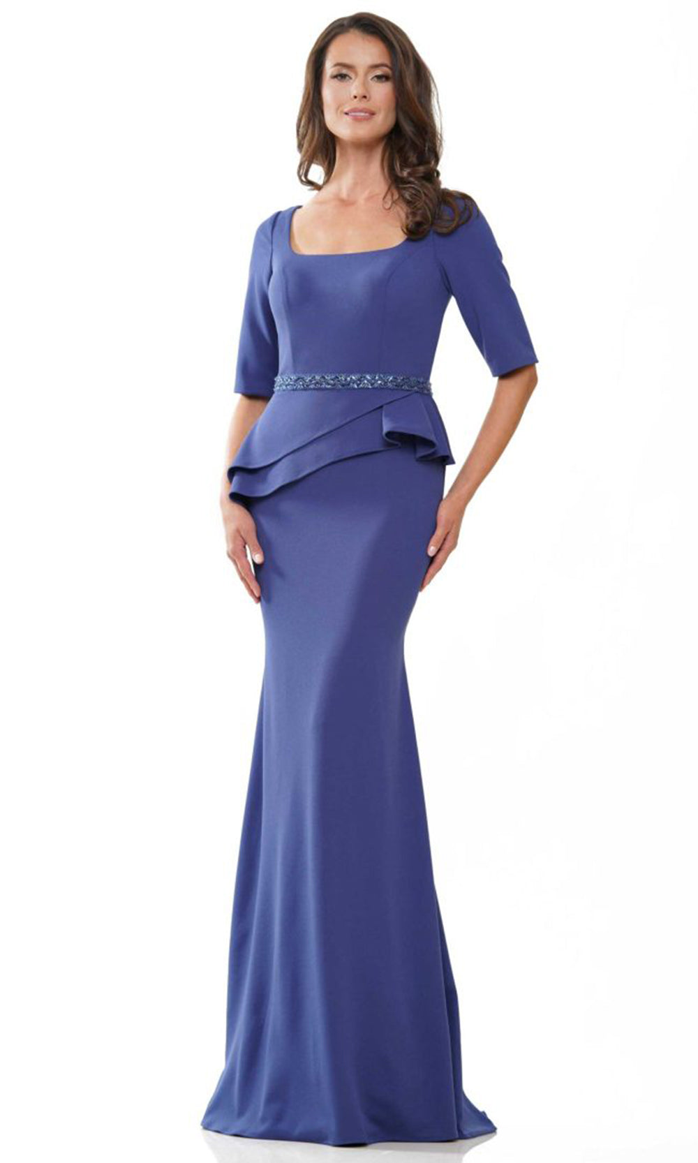 Rina di Montella RD2761-1 - Elbow Sleeve Sheath Dress with Belt Mother of the Bride Dresses