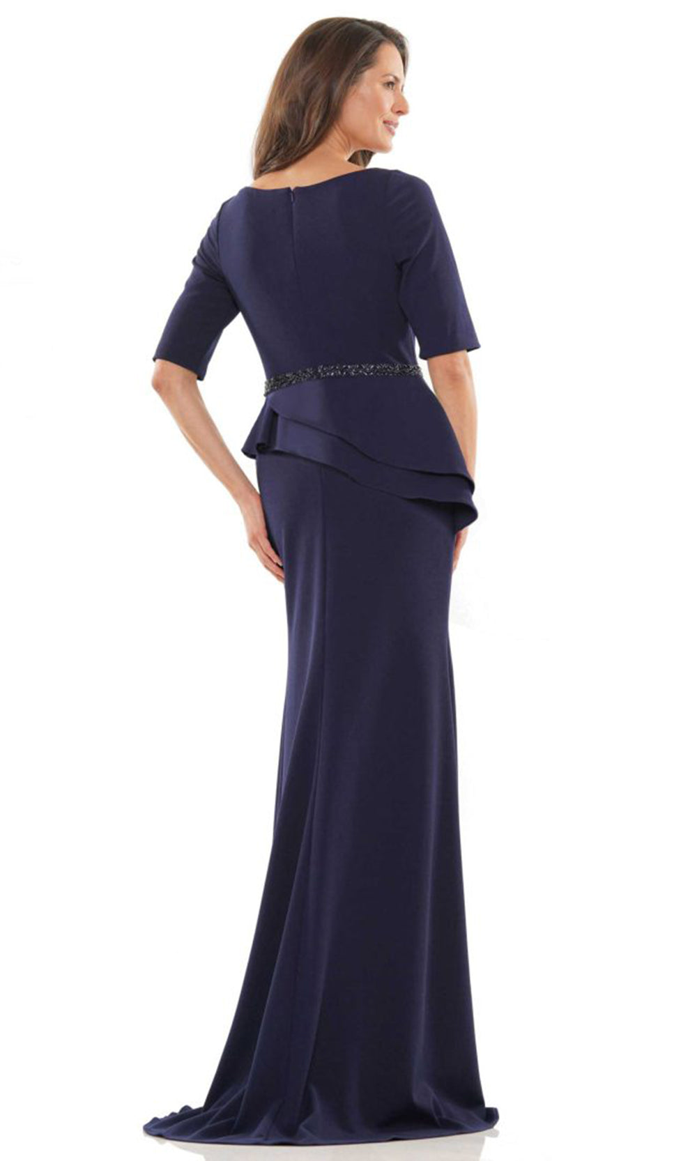 Rina di Montella RD2761-1 - Elbow Sleeve Sheath Dress with Belt Mother of the Bride Dresses