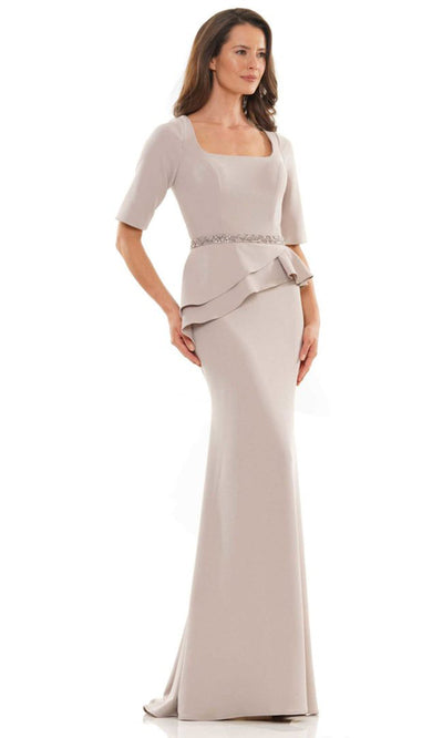Rina di Montella RD2761-1 - Elbow Sleeve Sheath Dress with Belt Mother of the Bride Dresses