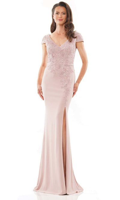 Rina di Montella RD2763-1 - Cap Sleeve Slit Evening Dress Mother of the Bride Dresses