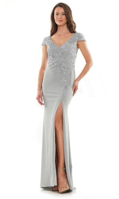 Rina di Montella RD2763-1 - Cap Sleeve Slit Evening Dress Mother of the Bride Dresses